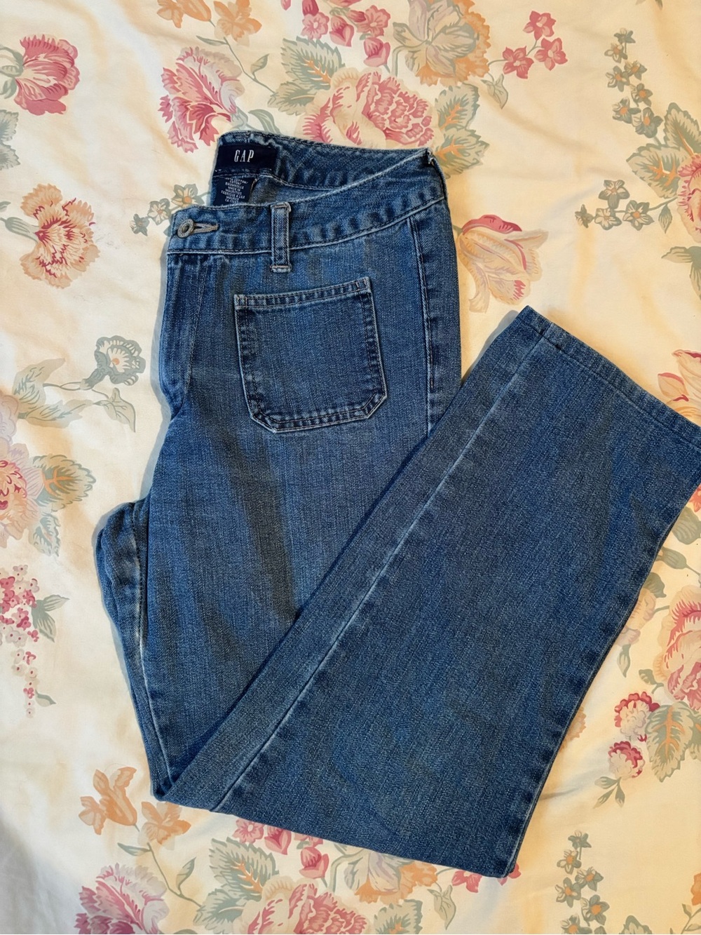 100% cotton GAP Women's Medium Blue Straight cropped Jeans